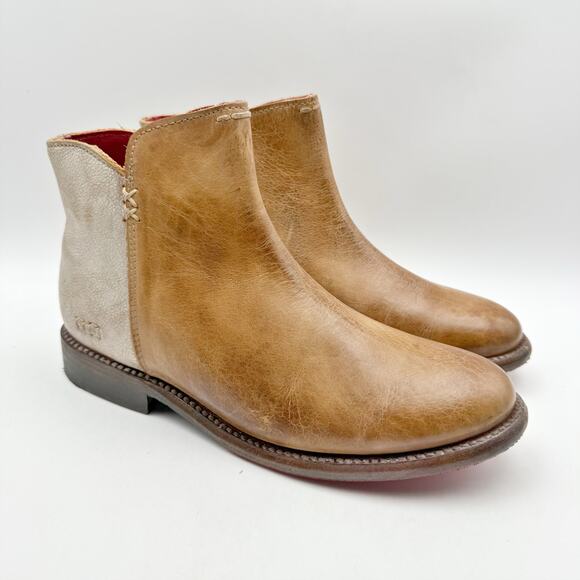 Bed Stu Womens Yurisa Booties US 7 M EU 37.5 Tan Brown Rustic Leather NWOB - Picture 6 of 13